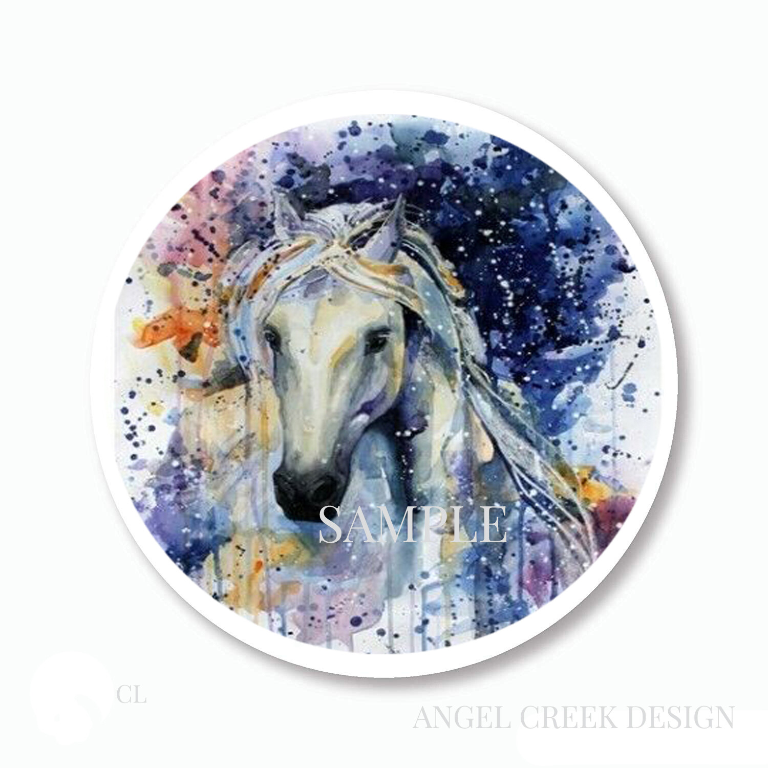 Stunning Horse Stallion Labels Scrapbook Stickers Favors Round Envelope