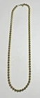 VTG SIGNED SYMBOL 25" long METAL BEADS Gold tone strand Necklace Costume Jewelry