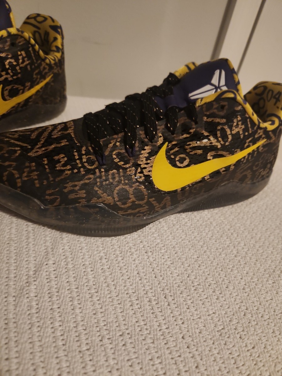 Nike Kobe 11 XI ID iD Mamba Day Black/White/Yellow Sneakers Men's