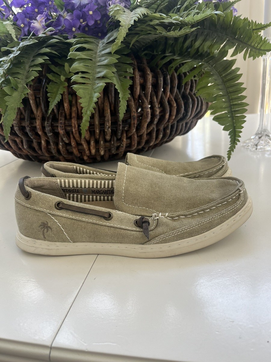 Margaritaville Green Loafers Mens 8 Dock Canvas Slip On Deck Boat Shoes EUC  | eBay UK