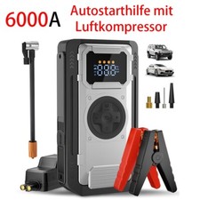 KFZ Auto Starthilfe mit Luftkompressor, 6000A tragbarer Autobatterie-Booster DE
