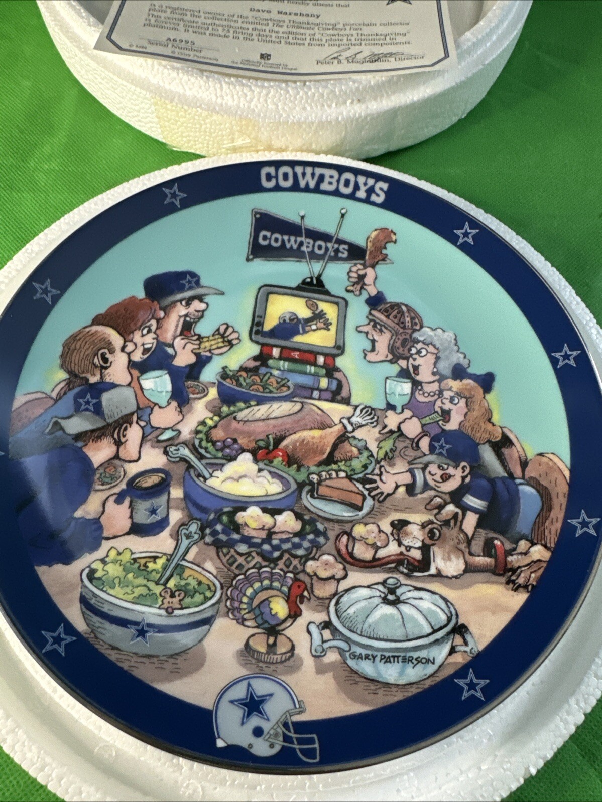 Dallas Cowboys Thanksgiving Collector Plate by Danbury Mint