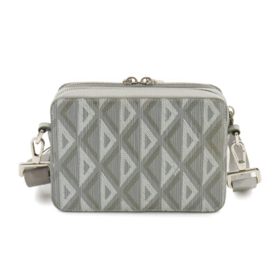Christian Dior CD Diamond Shoulder Bag PVC Leather Gray Christian Dior CD Diamond Shoulder Bag PVC Leather Gray