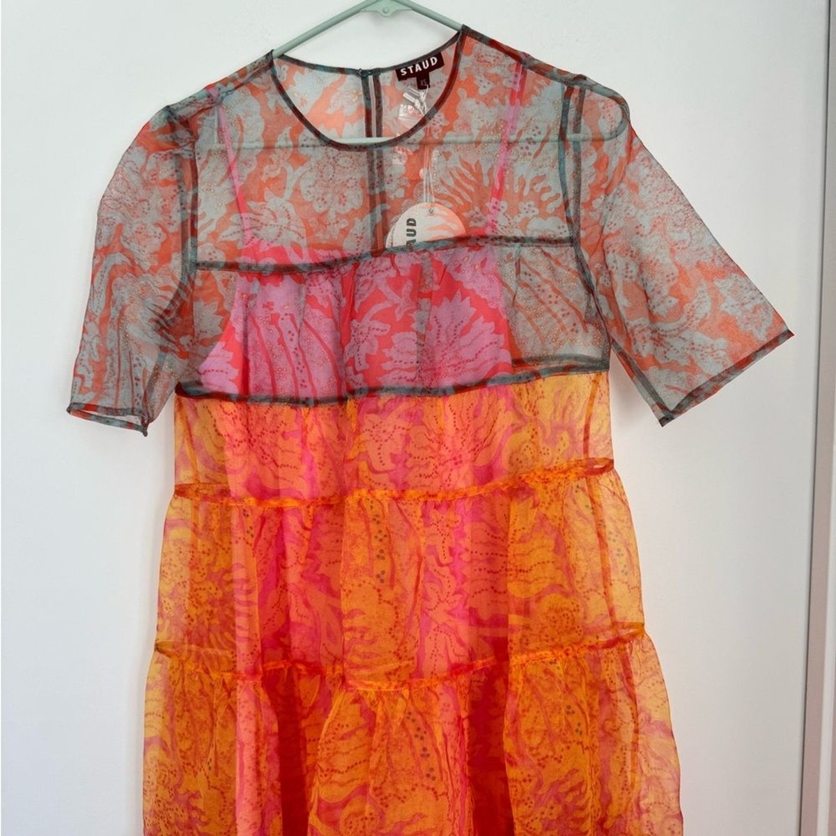 staud sheer maxi dress Staud Esther Maxi Dress Earth