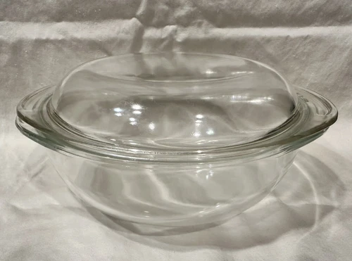 Vintage Pyrex Round 8” Clear Lid 683-C 36 With 1 1/2 Quart Bowl W/Handles B-PP