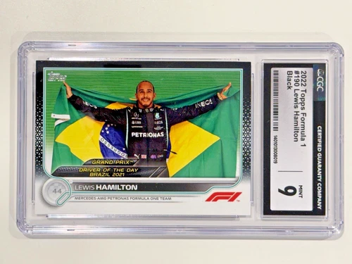 2022 Topps F1 Formula 1 #190 Lewis Hamilton Black Parallel #/10 CGC 9