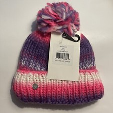 SPYDER Bitsy Twisty Hand Knit Winter Hat Cap Pom Pom. Girls. One Size. New