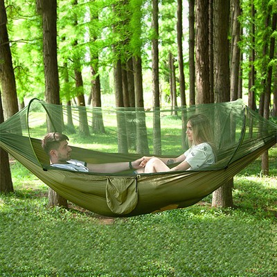 660lbs Portable Double Person Camping Hammock Tent with Mosquito Net Hanging Bed