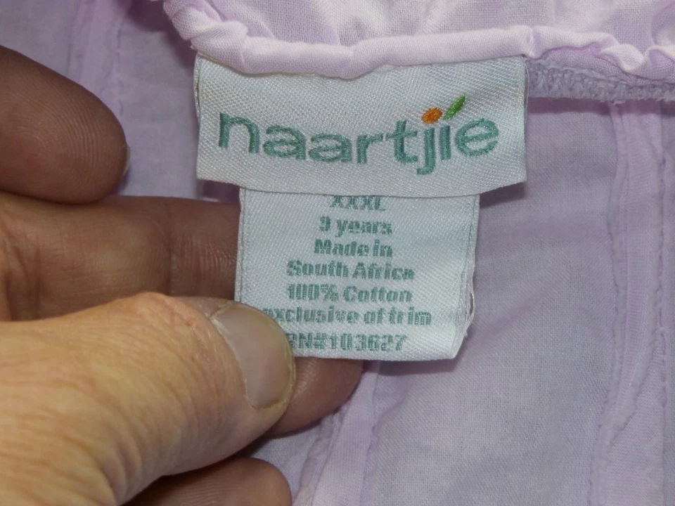 Vestido túnica niña Naartjie talla 9 años XXXL lavanda en capas mariposa floral verde azulado  Foto 3 de 4