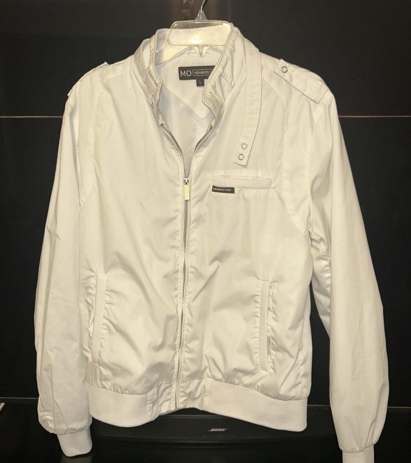 Vintage Members Only White Zip Men’s Size Large