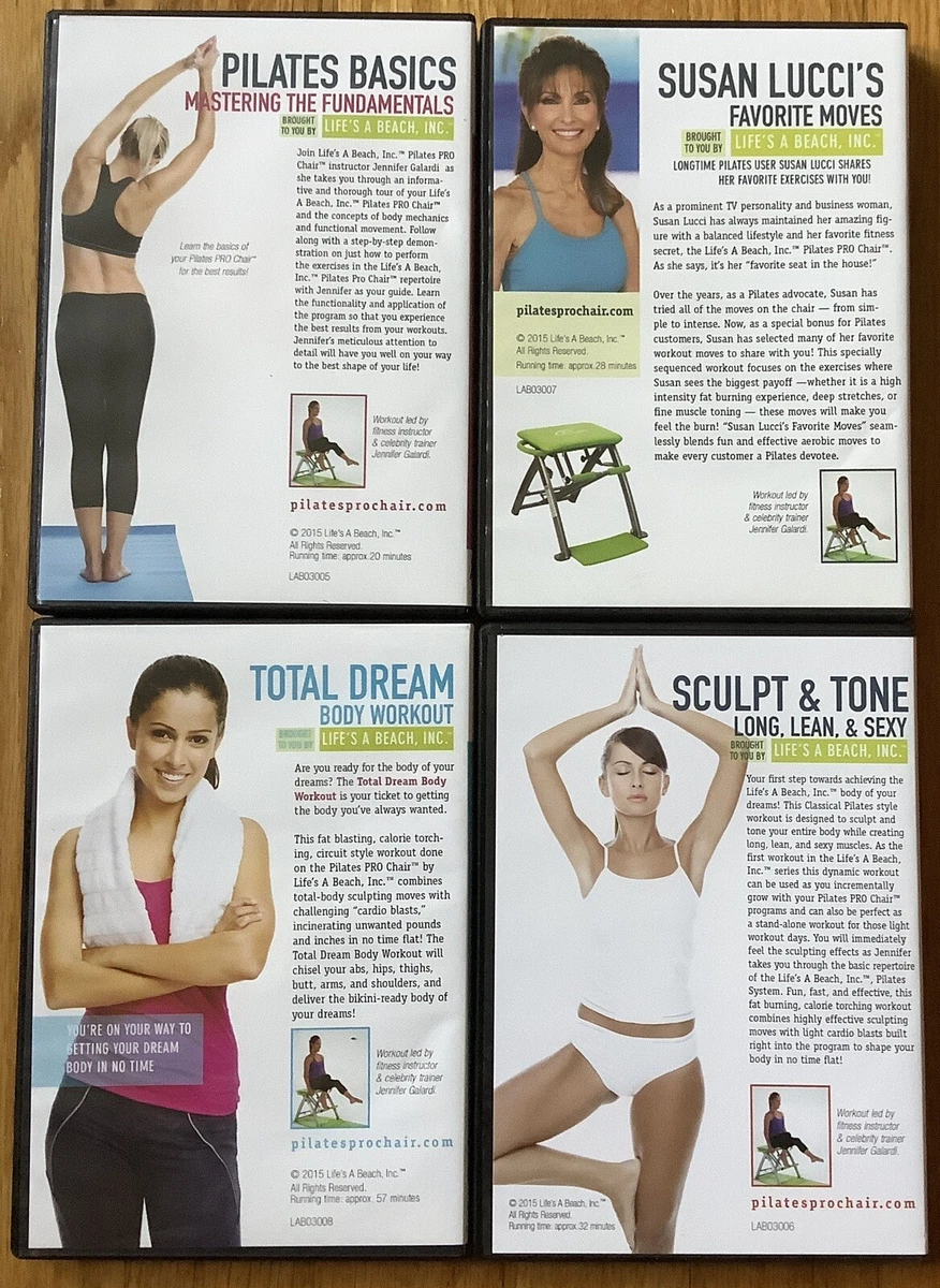 Life's a beach pilates pro exercise workout fitness chair 4 dvds hot sale