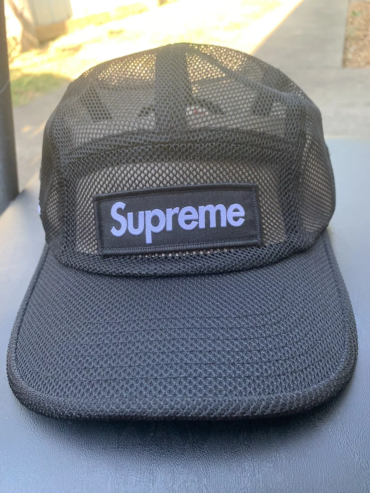 Casquette de camp Supreme Mesh Cordura SS23H29 noire neuve boîte logo New Bogo World