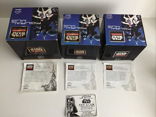 VINTAGE STARWARS CLASSIC COLLECTORS SERIES FIGURAL MUGS BOBA FETT, LEIA,HAN SOLO - Picture 24 of 24