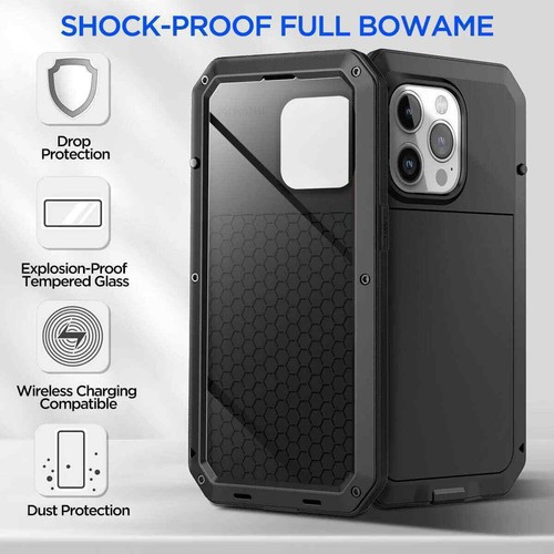 Heavy Duty Protection Armor Metal Case for iPhone 16 15 14 13 12 11 Pro Max XR 8 - Picture 5 of 13
