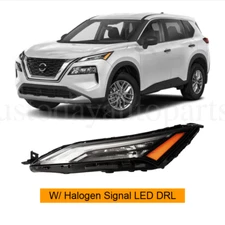 Left Headlight For 2021-2023 Nissan Rogue Halogen W/LED DRL Headlamp Driver Side