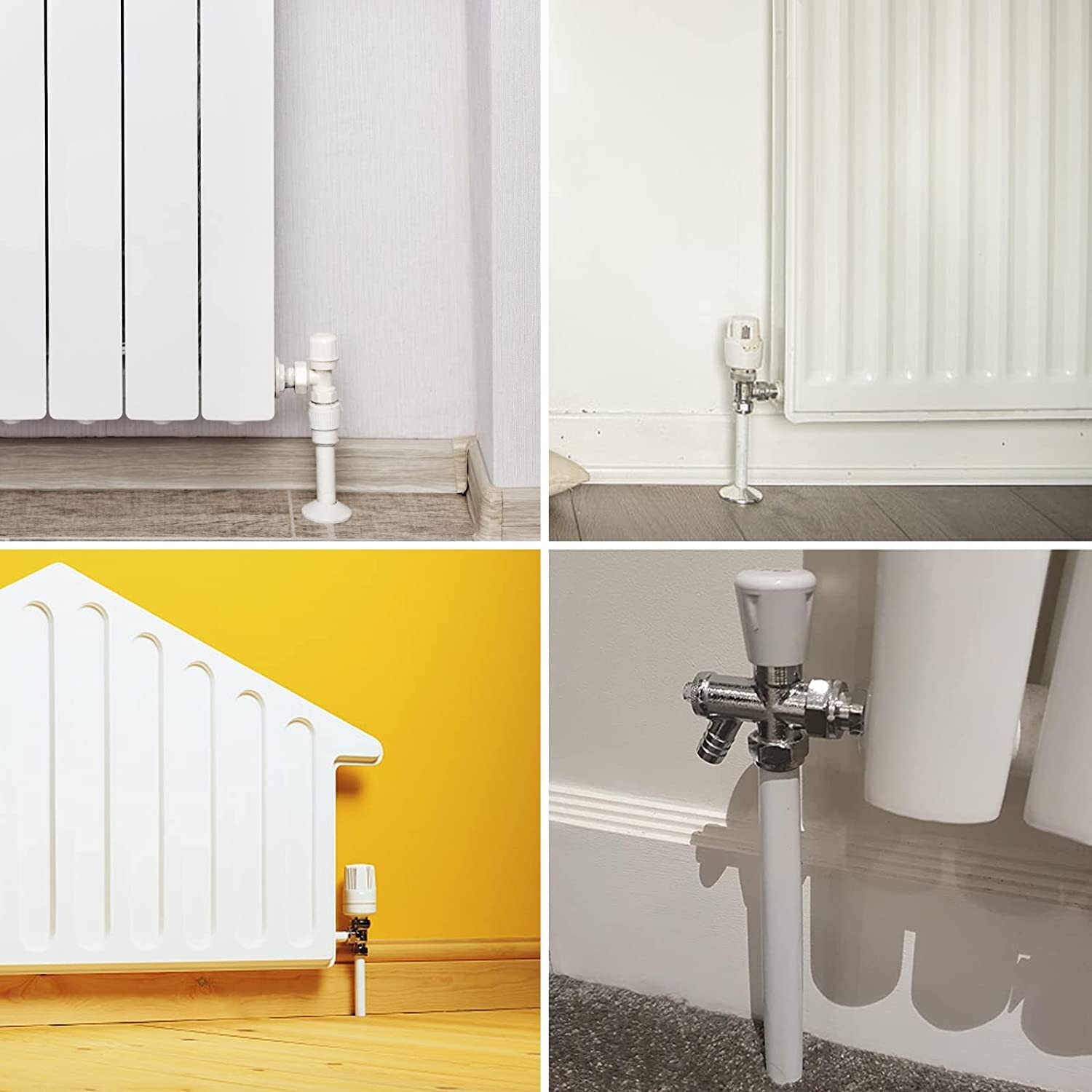 8 White Radiator Pipe Cover Sleeves Shrouds Snap Around Radiator Pipe Covers UK eBay