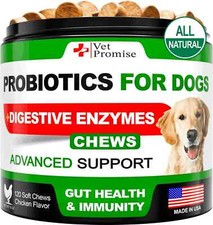 Vet Promise Probiotics For Dogs Digestive Enzymes 120 Soft Chicken Chews