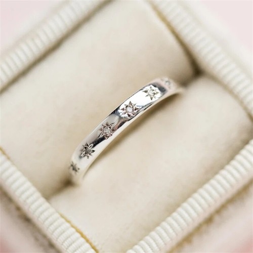 925 Silver,Gold Plated Rings Fashion Women Cubic Zirconia Jewelry Size 6-10 - Picture 4 of 11