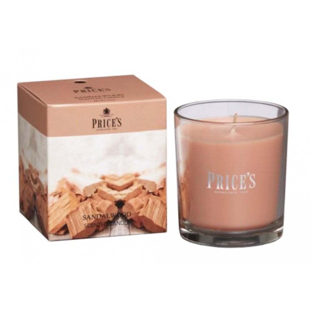 Price's Candles Sandalwood Scented Jar Candle Gift Boxed 170g (Up to 45 HRS)