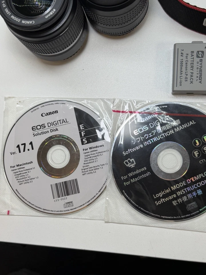 Фотоаппарат цифровой однообъективный зеркальный Canon EOS Rebel XSi/450D 12,2 Мп с объективом 18-55 мм, 35-80 мм протестирован - Изображение 2 из 4