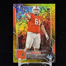 Francis Mauigoa 2025 Bowman University Chrome Yellow Mini-Diamond /350