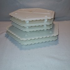 5 Wilton Hexagon Scalloped Cake Separator Plates 9 inch and 12 inch