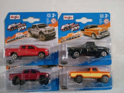  New Maisto Fresh Metal Lot Of 4 Ford/Chevy Trucks  Color Style Variant Box Ship
