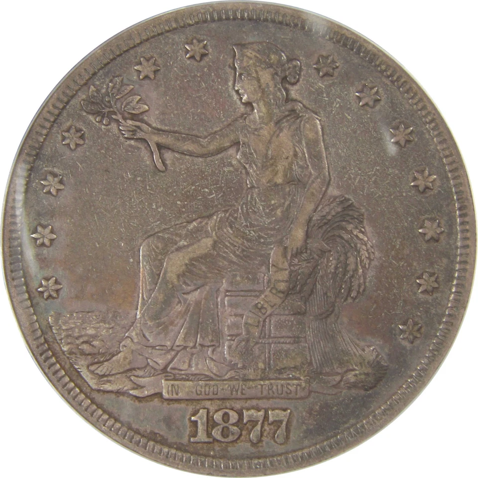 1877 Trade Dollar VF 30 ANACS Silver $1 Coin SKU:I20834 - Image 3 of 4