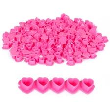 200pcs Tattoo Ink Cups Heart Shape Plastic with Spliceable Base Permanent