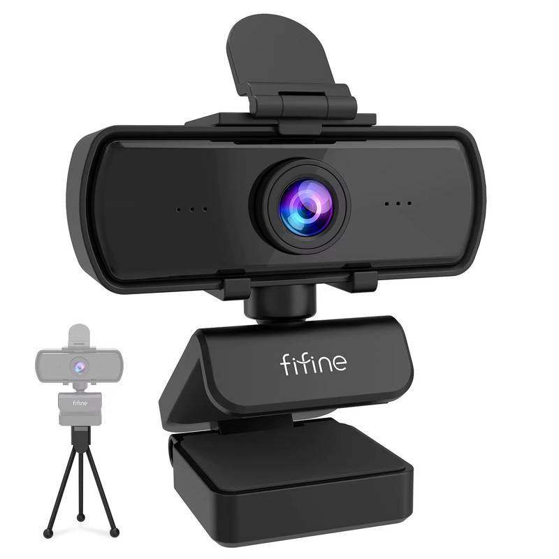 FIFINE K420 Webcam 1440P HD USB Camera w/ Mic Tripod Streaming PC