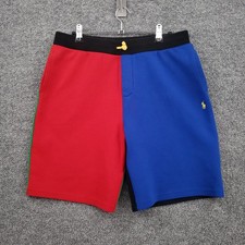 Polo Ralph Lauren Sweatshorts Boys XL Blue Colorblock Polo Player Horseback
