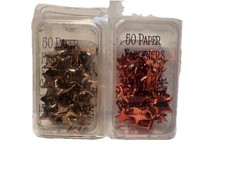 Creative Ideas Orange And Gold Star Shaped Paper Fasteners 50 Count Each