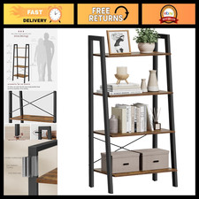 4-Tier Ladder Shelf Bookcase Storage Shelves, 22-Inch Tall, Modern Design