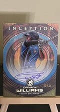 2022 Bowman Inception Prospect Autographs Carson Williams Orange Foil /25 PA-CW