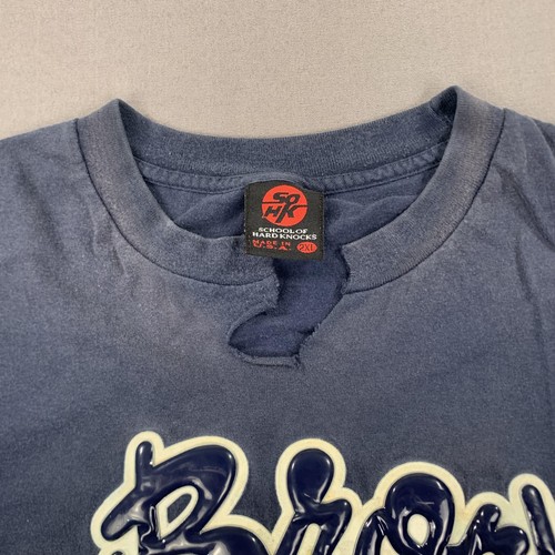 Vintage School Of Hard Knocks Shirt Mens 2XL Blue Da Bronx BLOCK NYC 90s Tee - Picture 8 of 23