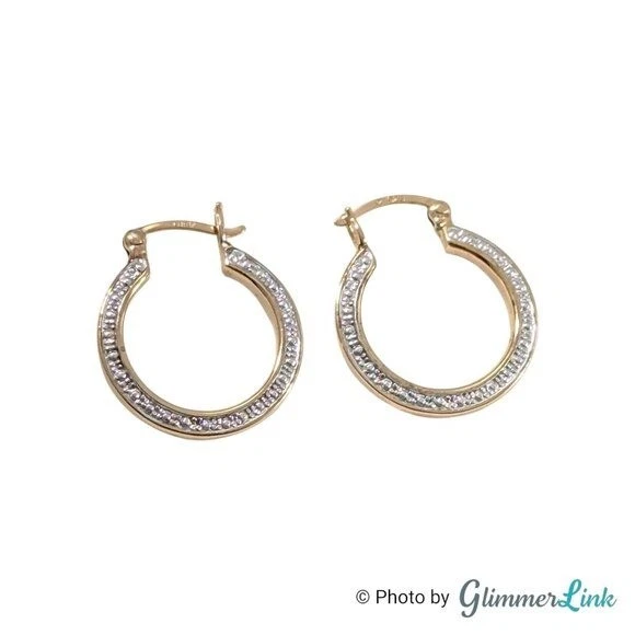 Ross Simons Diamond Accent Gold Plated Sterling Silver Hoop Earrings - Image 3 of 4