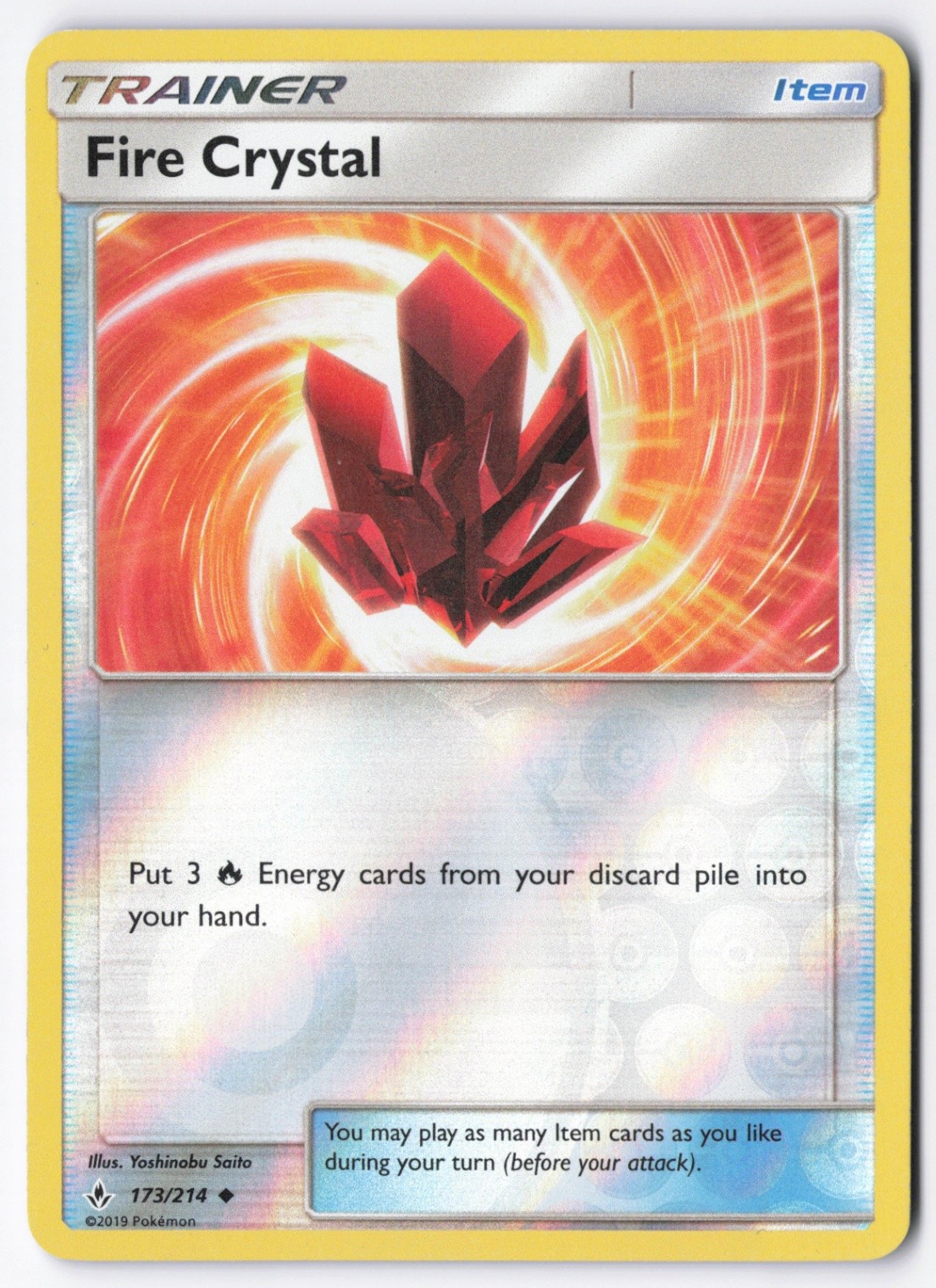 Fire Crystal Reverse Holofoil Uncommon SM - Unbroken Bonds 173/214 LP