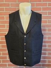 Scully Black 5-Button Western Formal Vest Waistcoat Wool Viscose Mens XXL EUC