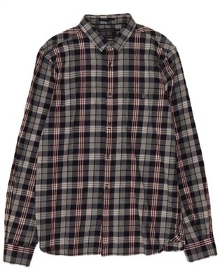 FRENCH CONNECTION Herren Regular Fit Flanellhemd Small dunkelblau kariert DH26