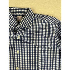 Brooks Brothers Non Iron Gingham Check Button Down Shirt Men 16 1/2 34 35
