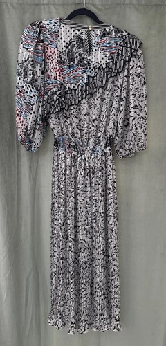 Vintage DIANE FREIS Pleated Women’s Dress Elastic Waist Signature Design L/XL - Picture 12 of 20
