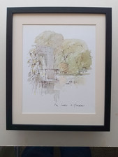 Hugh Casson print 'Worcester College, Oxford' Lake and Gardens  FRAMED