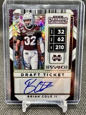 2020 Panini Contenders Draft Picks Brian Cole II Draft Ticket Auto SSP #’d /6 RC