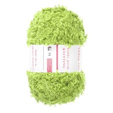 Fur Yarn Soft Fluffy Chunky Yarn Fuzzy Yarn Light Green for Crocheting, 50m