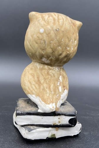 De Colección Porcelana Antropomórfica "Búho del Tiempo" en Libros Estatuilla Decoración Halloween - Imagen 3 de 8