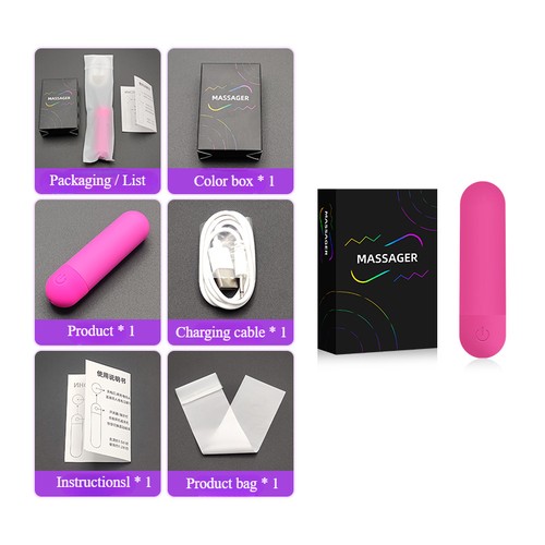 Mini Vibratore Unisex Impermeabile Massaggiatore USB 10 Velocità con Ricarica Rapida - Foto 6 di 8