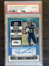 2023 Optic - Jaxon Smith-Njigba - Rookie Ticket Auto - Teal /150 - PSA 10 (RC)