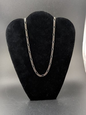 925 Sterling Silver Figaro Chain 5mm 20  Necklace 18 Grams IBB Maker's Mark