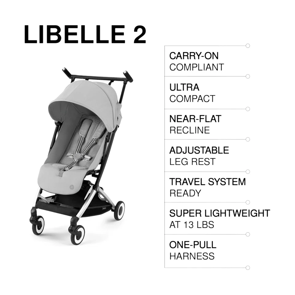 Cochecito de viaje ligero ultracompacto Cybex Libelle 2 gris niebla | 27 Foto 3 de 4