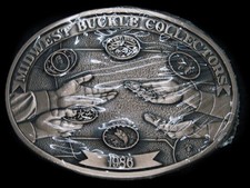 TI15175 NOS VINTAGE 1986  MIDWEST BUCKLE COLLECTORS  SOLID BRASS BELT BUCKLE